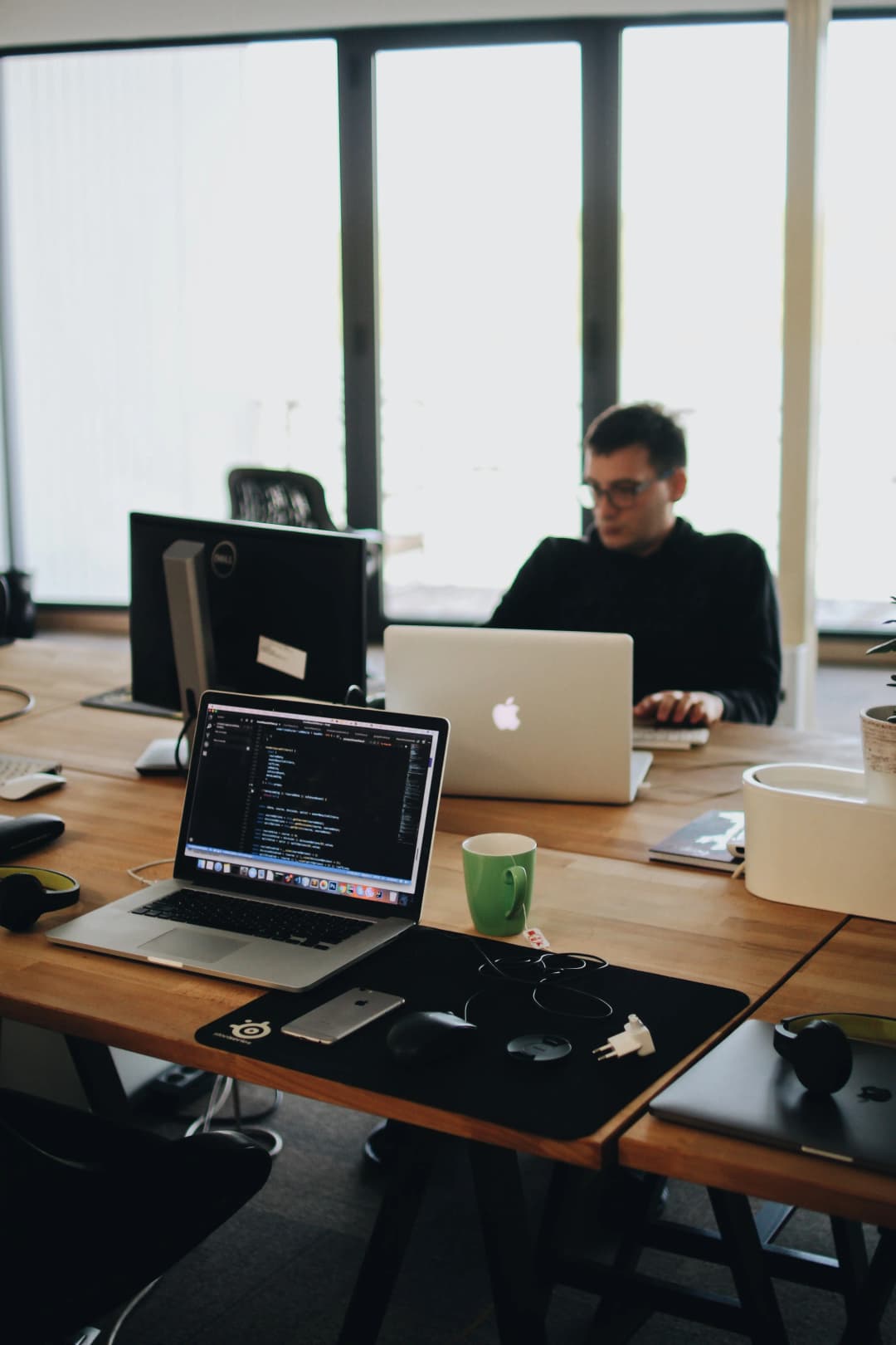 People working at a table